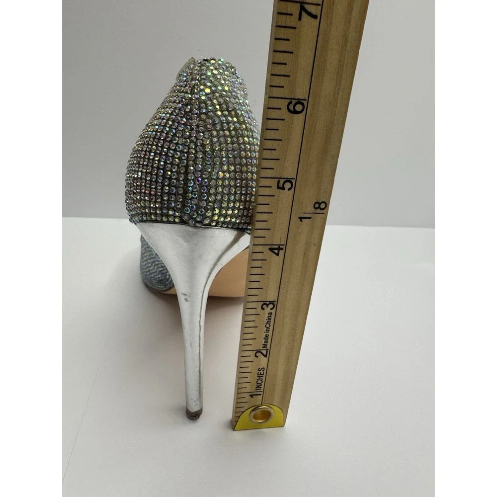 Steve Madden ALTISHA-R Embellished Rhinestone Pump Women's 6.5 Iridescent Pumps